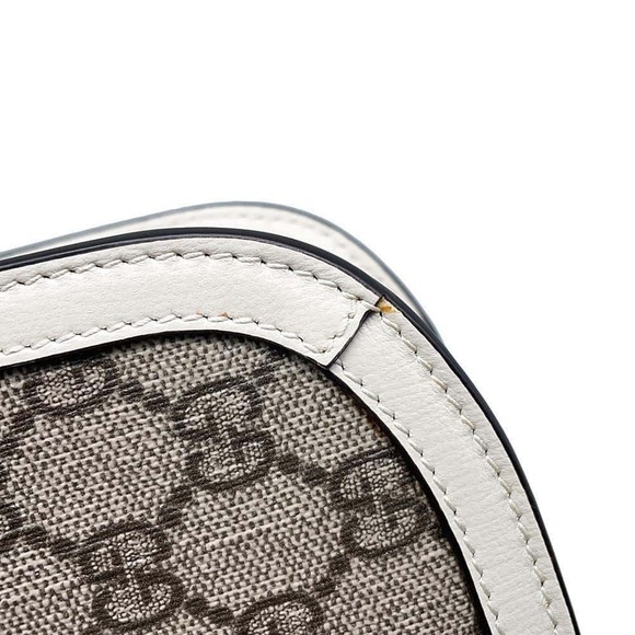 Gucci Horsebit GG Supreme Shoulder Bag White - Picture 9 of 11